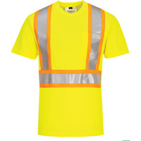 Contrast-Striped Safety T-Shirt, Polyester, Small, High Visibility Lime-Yellow Auto Electric Service Ltd.