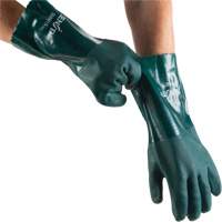 Double Dipped Green Gloves, 14" L, PVC, Cotton Jersey Inner Lining, 70-mil Auto Electric Service Ltd.