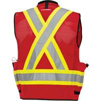 6678 High-Visibility Antimicrobial Mesh-Back Surveyor Vest, Red, Small, Polyester Auto Electric Service Ltd.