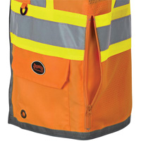 Pioneer Mesh Back Zip Front Surveyor Safety Vest, High Visibility Orange, Small, Polyester Auto Electric Service Ltd.