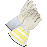 Gants utilitaires haute visibilit&eacute; avec manchette de 6,25", Petit, Paume en Cuir fleur de vache Auto Electric Service Ltd.