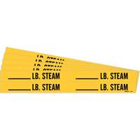 "Blank LB. Steam" Pipe Markers, Self-Adhesive, 1-1/8" H x 7" W, Black on Yellow Auto Electric Service Ltd.
