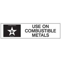 &eacute;tiquette D: Use on Combustible Metals pour extincteur Auto Electric Service Ltd.