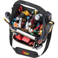 Molded Base Electrical/HVAC Tool Carrier, Ballistic Polyester, 20 Pockets, Black/Blue Auto Electric Service Ltd.