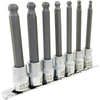 LHSW-3807M Metric 4" Long Ball Nose Socket Set, Hex Ball, 3/8" Drive, 7 Pcs Auto Electric Service Ltd.