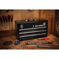 Boîte &agrave; outils portative, 20" la, 3 tiroirs, Noir Auto Electric Service Ltd.