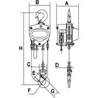 KCH Series Chain Hoists, 20' Lift, 2200 lbs. (1 tons) Capacity, Alloy Steel Chain Auto Electric Service Ltd.