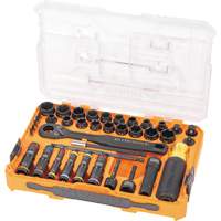 Jeu complet de douilles &agrave; chocs ouvertes & basculantes KNECT, 39 Mcx, Chocs Auto Electric Service Ltd.