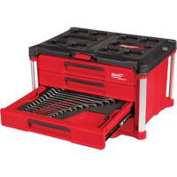 60-Piece Metric & SAE Combination Wrench Set with PACKOUT 4 Drawer Tool Box, 16-3/10" x 22-1/5" x 14-3/10", Black/Red Auto Electric Service Ltd.