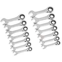 72-Tooth 12 Point Stubby Wrench Set, Ratcheting Combination, 14 Pieces, Imperial and Metric Auto Electric Service Ltd.
