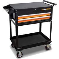 Utility Cart, 2 Drawers, 32-1/2" W x 42" H, Black/Orange Auto Electric Service Ltd.