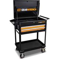 Utility Cart, 2 Drawers, 32-1/2" W x 42" H, Black/Orange Auto Electric Service Ltd.