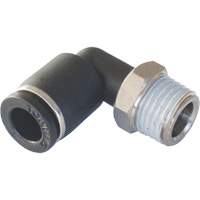 MAXFIT Push-to-Connect to Male NPT Elbow Adapter, 3/8" x 1/2" Dia., PBT Polymer Auto Electric Service Ltd.