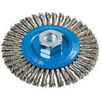 Stringer Bead Knotted Wire Brush, 4-1/2" Dia., 0.02" Fill, 5/8"-11 Arbor, Aluminum/Stainless Steel Auto Electric Service Ltd.
