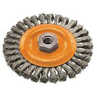 Wide Knotted Wire Wheel Brush, 4" Dia., 0.02" Fill, 5/8"-11 Arbor, Steel Auto Electric Service Ltd.