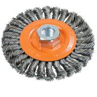 Wide Knotted Wire Wheel Brush, 4-1/2" Dia., 0.02" Fill, 5/8"-11 Arbor, Steel Auto Electric Service Ltd.
