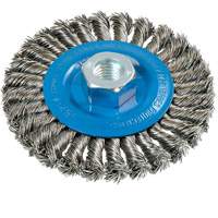 Wide Knotted Wire Wheel Brush, 4-1/2" Dia., 0.02" Fill, 5/8"-11 Arbor, Aluminum/Stainless Steel Auto Electric Service Ltd.