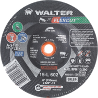 Meules &agrave; moyeu d&eacute;port&eacute; Flexcut, 6", 36 Grain, Oxyde d'aluminium, 5/8"-11, 10 200 Tr/min, Type 29 Auto Electric Service Ltd.