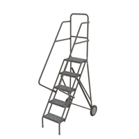 Steel Rolling Ladder, 5 Steps, 16" Step Width, 50" Platform Height, Steel Auto Electric Service Ltd.