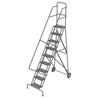 Steel Rolling Ladder, 9 Steps, 16" Step Width, 90" Platform Height, Steel Auto Electric Service Ltd.