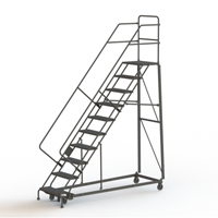 Heavy Duty Safety Slope Ladder, 10 Steps, Serrated, 50° Incline, 100" High Auto Electric Service Ltd.