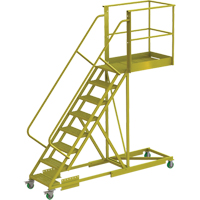 Cantilever Rolling Ladder, Supported, 8 Steps, 40" Platform Depth, 80" Platform Height Auto Electric Service Ltd.