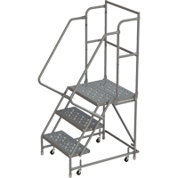 Deep Top Step Rolling Ladder, 3 Steps, 16" Step Width, 30" Platform Height, Steel Auto Electric Service Ltd.