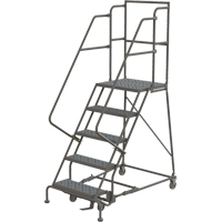 Deep Top Step Rolling Ladder, 5 Steps, 24" Step Width, 50" Platform Height, Steel Auto Electric Service Ltd.