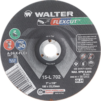 Meules &agrave; moyeu d&eacute;port&eacute; Flexcut, 7", 24 Grain, Oxyde d'aluminium, 7/8", 8600 Tr/min, Type 29 Auto Electric Service Ltd.