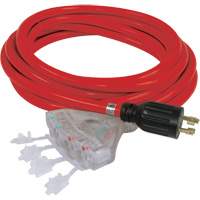 Generator Extension Cord with Quad Tap, STW, 10 AWG, 20 A, 4 Outlet(s), 25' Auto Electric Service Ltd.