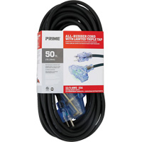 All-Rubber Extension Cord, Outdoor, SJOOW, 12/3 AWG, 15 A, 3 Outlet(s), 50' Auto Electric Service Ltd.