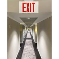 Exit Sign, LED, Battery Operated/Hardwired, 12-1/5" L x 7-1/2" W, English Auto Electric Service Ltd.