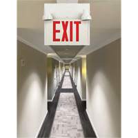 Exit Sign with Security Lights, LED, Battery Operated/Hardwired, 12-1/10" L x 11" W, English Auto Electric Service Ltd.